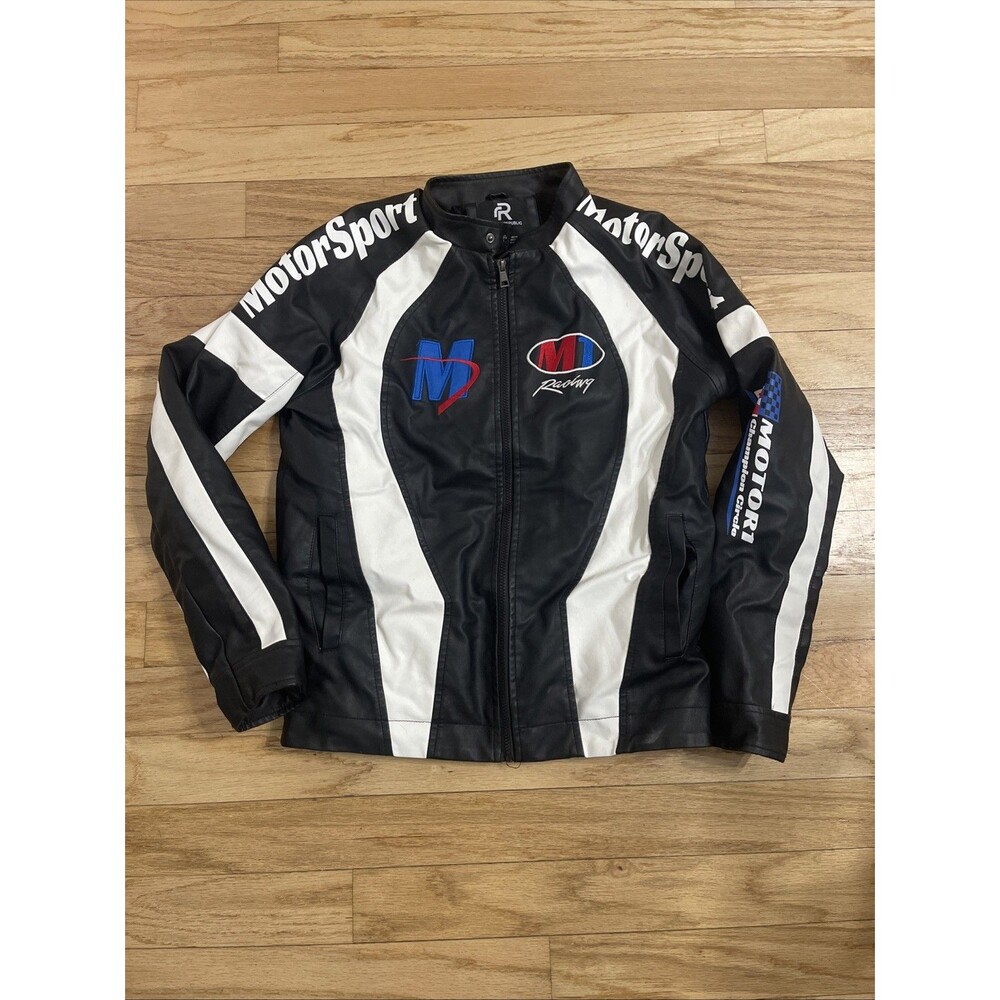 Refinery Republic Speed Racing Motto Jacket M1 Black White Medium Champion